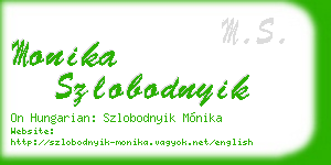monika szlobodnyik business card